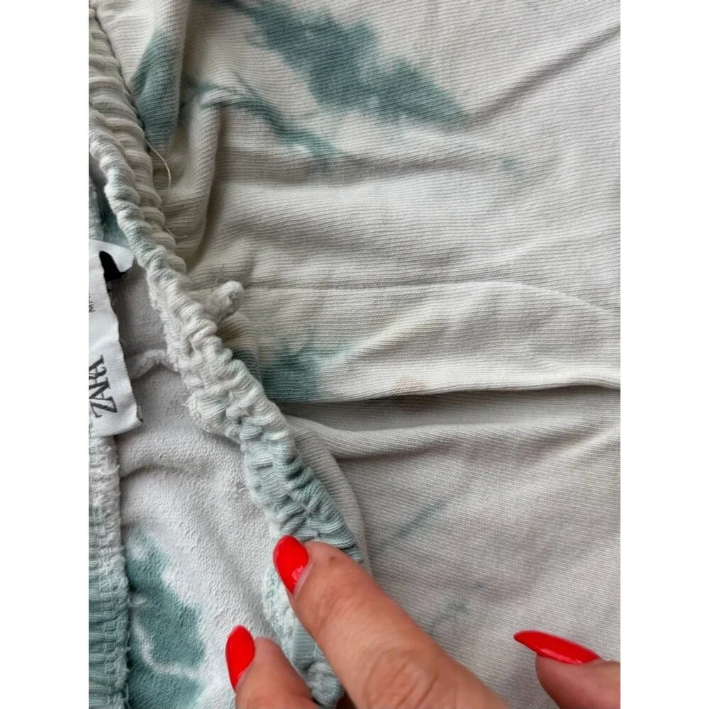 Zara Green/blue and White Tie-Dye Drawstring Shorts for boys sz 9